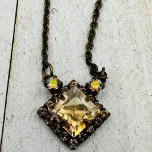 Women's Sorrelli Vintage Gold Crystal Neutral Territory Necklace